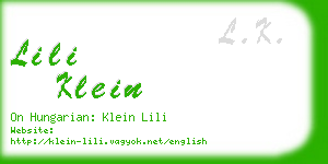 lili klein business card